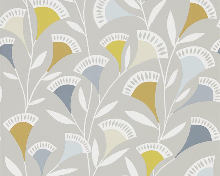 Scion Nokku Dandelion/Butterscotch/Charcoal 111549 Wallpaper