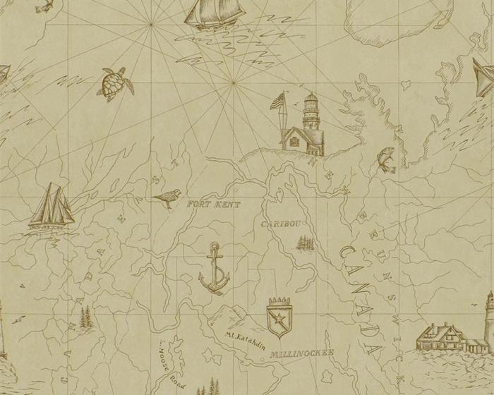 Ralph Lauren Searsport Map Parchment PRL5027/02 Wallpaper