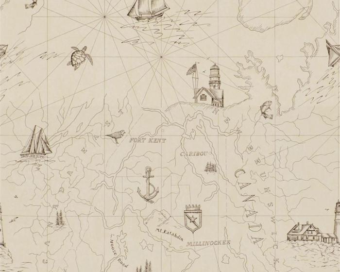 Ralph Lauren Searsport Map Bone PRL5027/01 Wallpaper