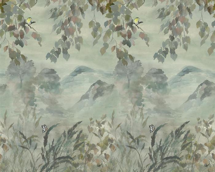 Designers Guild Miyako Scene 1 Dove PDG1111/01 Wallpaper