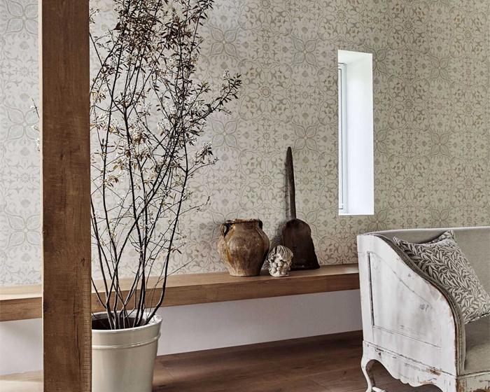 Morris & Co Net Ceiling Stone/Chalk 216037 Wallpaper