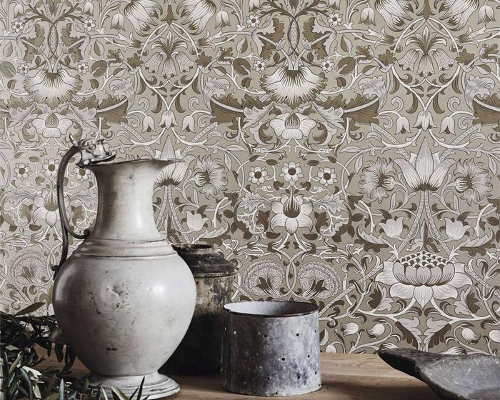 Morris & Co Lodden Taupe/Gold 216028 Wallpaper
