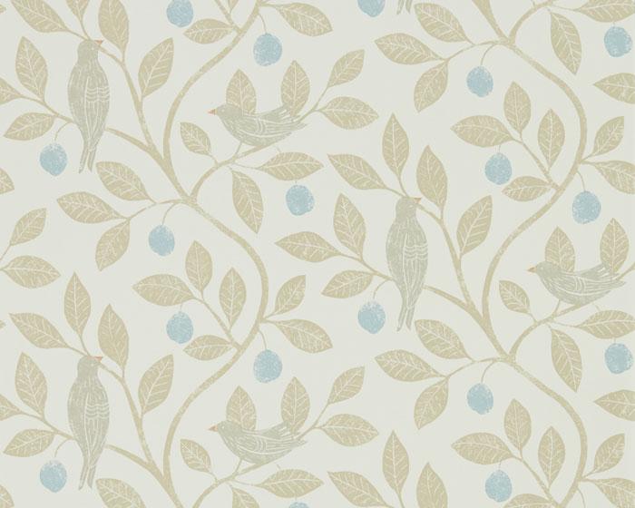 Sanderson Damson Tree Denim/Barley 216364 Wallpaper