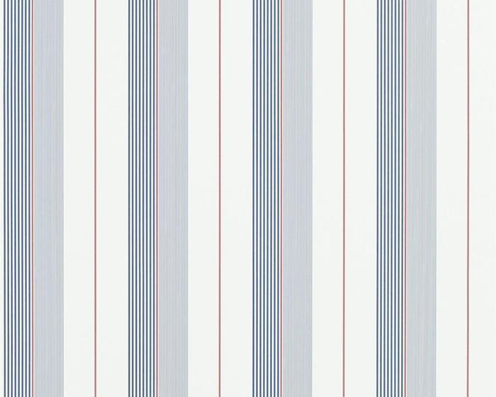 Ralph Lauren Aiden Stripe - Navy / Red / White PRL020/06 Wallpaper