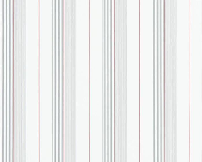 Ralph Lauren Aiden Stripe - Granite / Red PRL020/13 Wallpaper