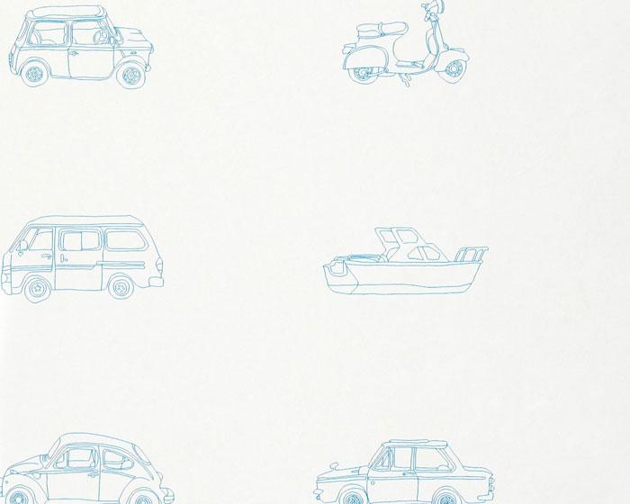 Harlequin Go Go Retro Aqua and White 70504 Wallpaper
