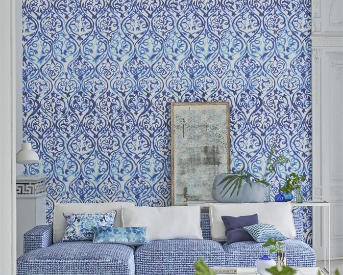 Designers Guild Arabesque Cobalt PDG1029/01 Wallpaper