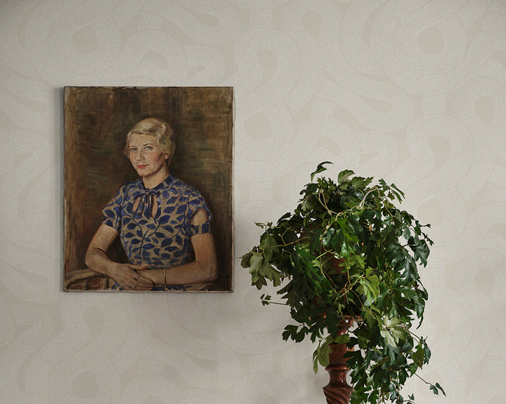 Sandberg Zen Wallpaper in grey on a wall