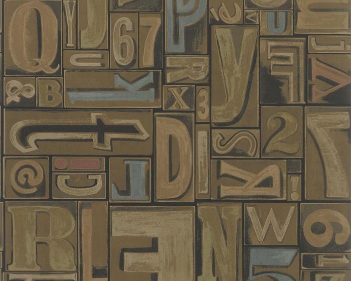 Ralph Lauren Copeley Letterpress Fruitwood PRL5007/01 Wallpaper