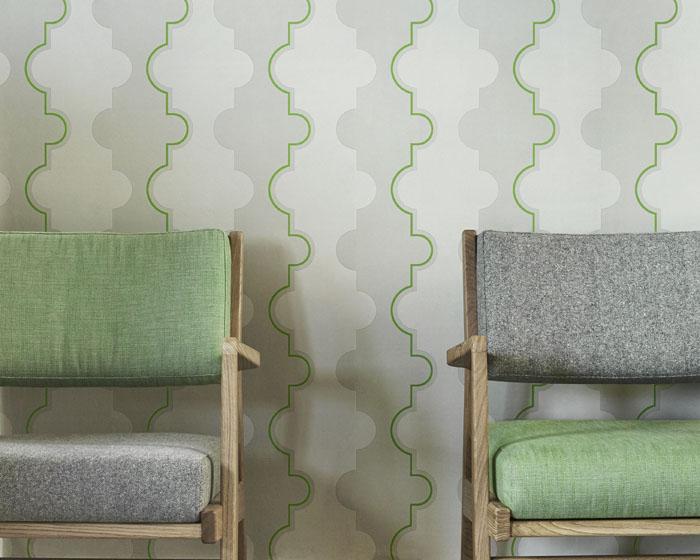 Barneby Gates Jigsaw Stripe in Green Wallpaper BG1800202
