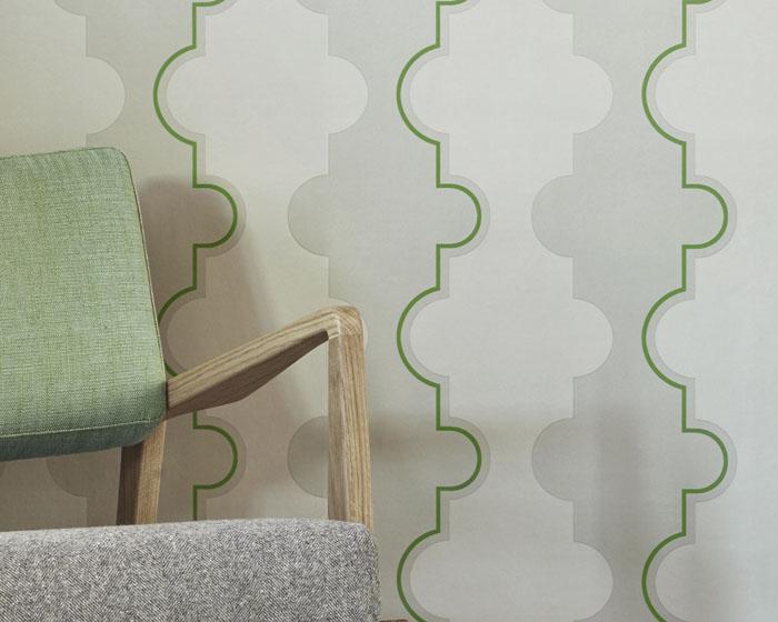 Barneby Gates Jigsaw Stripe in Green Wallpaper BG1800202