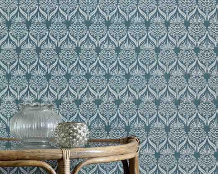 Barneby Gates Artichoke Thistle in Teal Wallpaper BG1900201