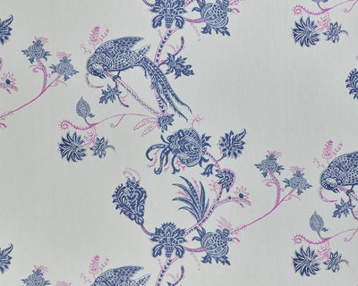 Barneby Gates Vintage Bird Trail in Blue/Pink Wallpaper BG2000101