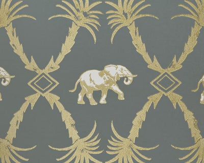 Barneby Gates Elephant Palm in Gunmetal/Gold Wallpaper BG2100201