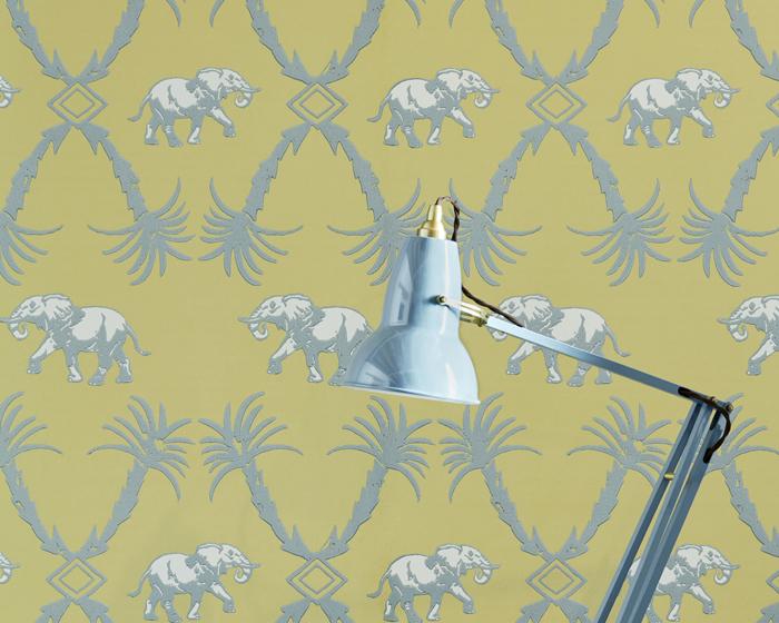 Barneby Gates Elephant Palm in Ochre/Blue Wallpaper BG2100201