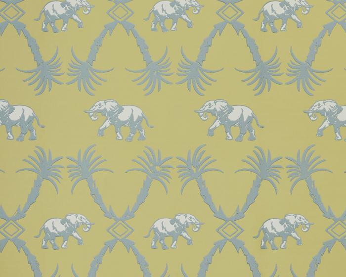 Barneby Gates Elephant Palm in Ochre/Blue Wallpaper BG2100202