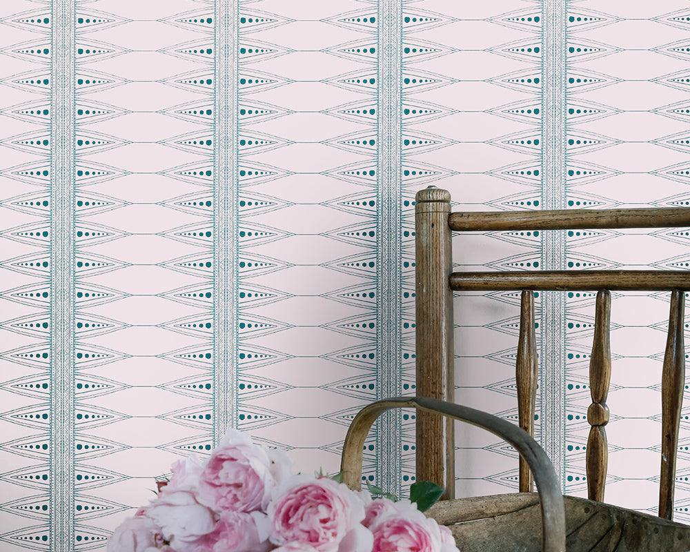 Barneby Gates Indian Stripe Wallpaper on a wall
