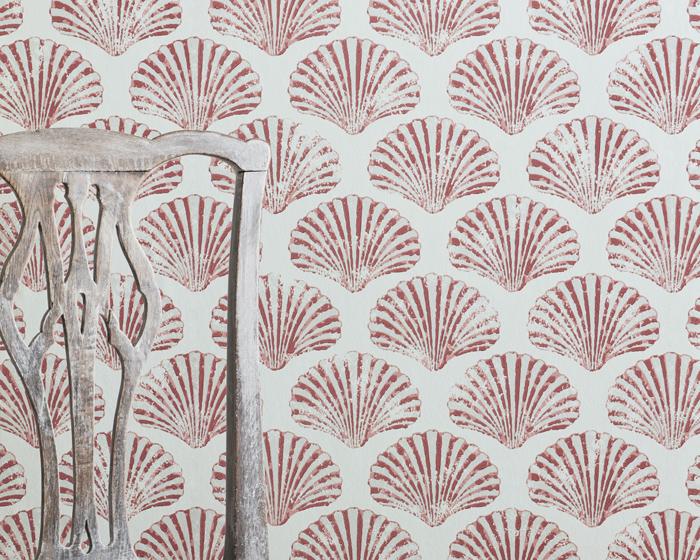 Barneby Gates Scallop Shell in Red Wallpaper BG2100101