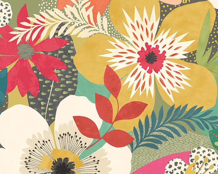 OHPOPSI Floral Riot Olive Wallpaper CEP50105W
