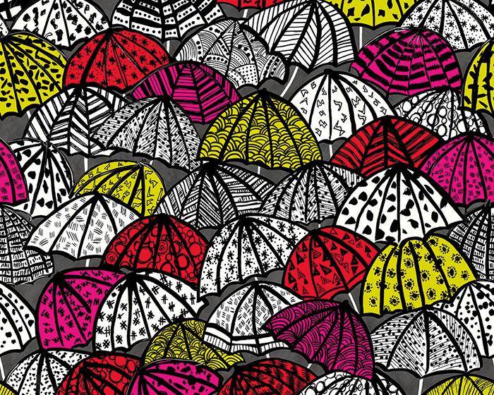 OHPOPSI Jolly Brollies Cherry Wallpaper CEP50116W