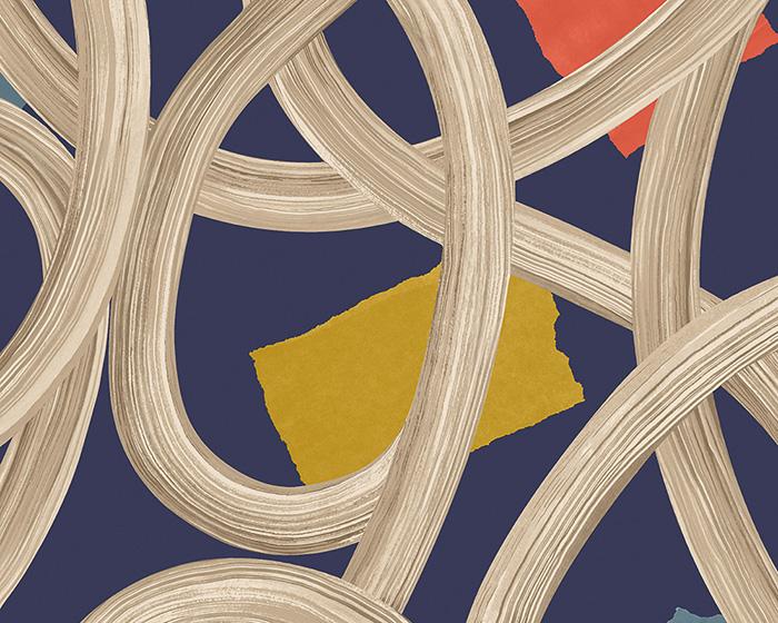 OHPOPSI Twisted Geo Denim Wallpaper CEP50129W