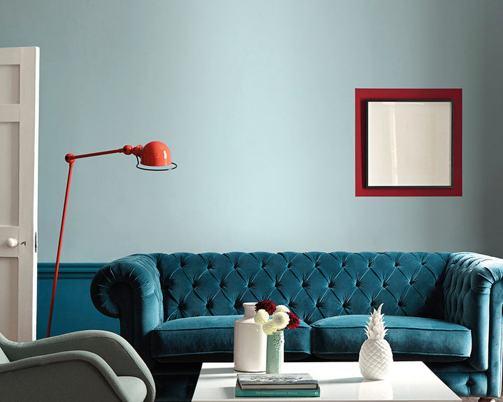 Little Greene Marine Blue 95 Paint on living room walls