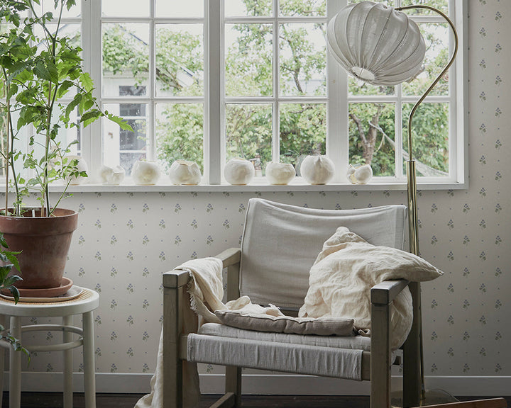 Sandberg Mimi Wallpaper in a garden room