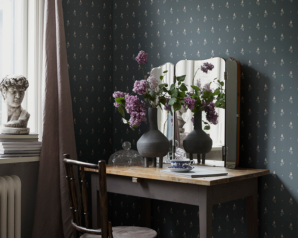 Sandberg Mimi Wallpaper in a bedroom