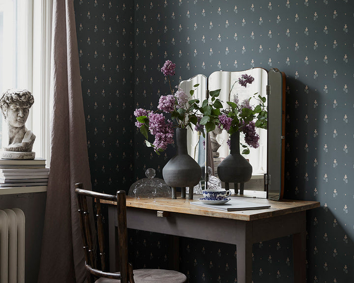 Sandberg Mimi Wallpaper in a bedroom