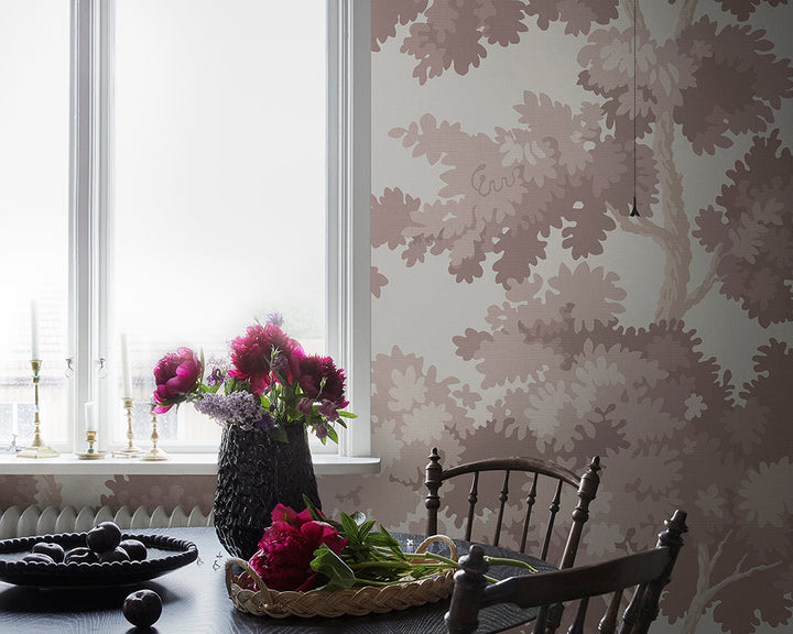 Sandberg Raphael Forest Wallpaper in a dining room