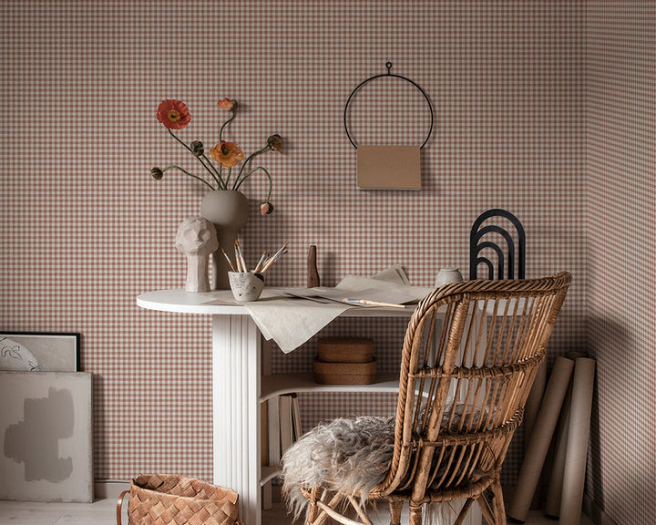 Sandberg Ruta Wallpaper behind a desk