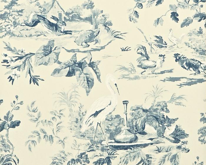 Sanderson Aesops Fables Blue DCAVAE103 Wallpaper