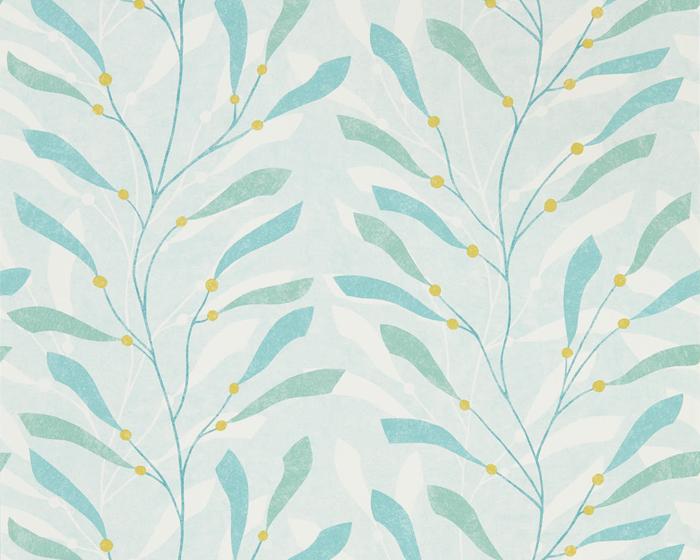 Sanderson Sea Kelp Aqua/Lichen 216566 Wallpaper