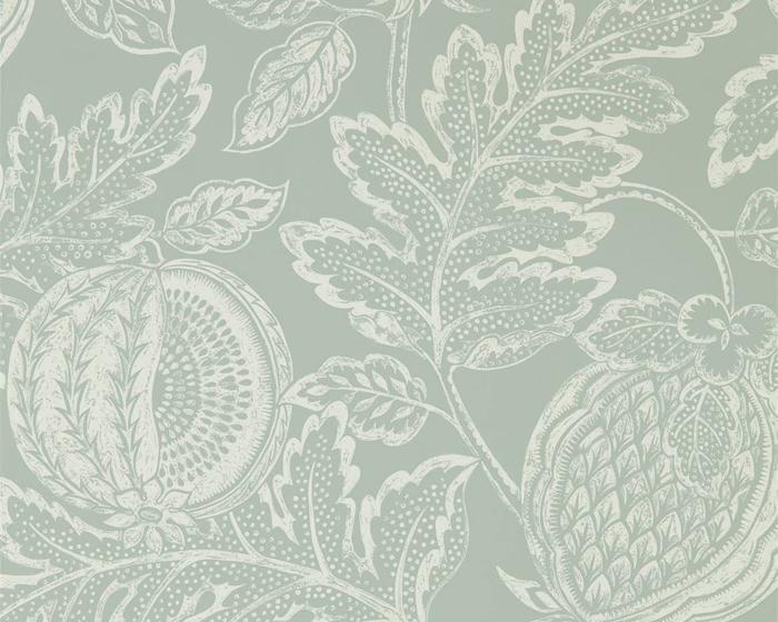 Sanderson Caspian Cantaloupe English Grey 216761 Wallpaper