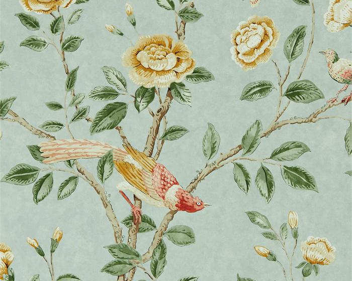Sanderson Caspian Andhara Sea Glass/Lemon 216793 Wallpaper