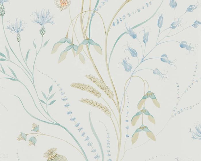 Sanderson Summer Harvest Cornflower/Wheat 216496 Wallpaper