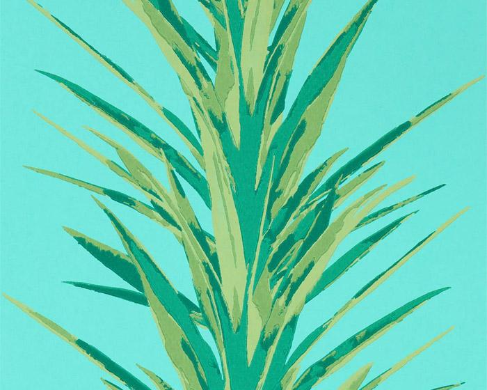 Sanderson Yucca Sky/Green 216648 Wallpaper