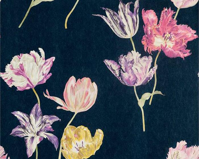 Sanderson Tulipomania Ink 216667 Wallpaper