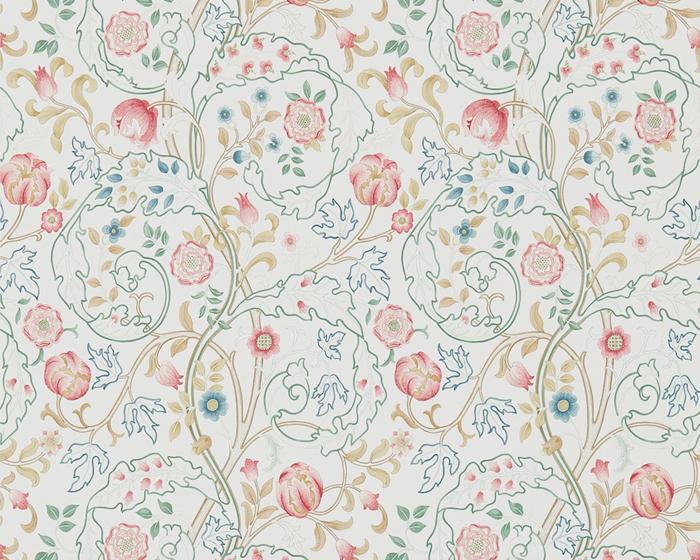 Morris & Co Mary Isobel Pink/Ivory 214728 | Chapel Interiors