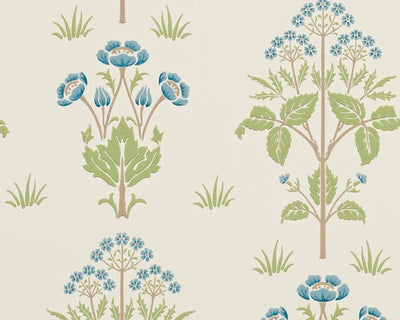 Morris & Co Meadow Sweet Cornflower/Leaf 210348 Wallpaper