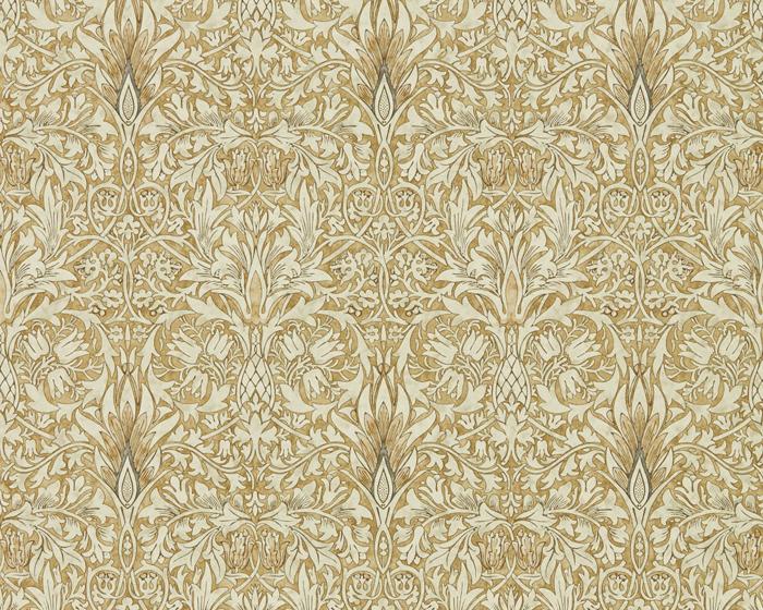 Morris & Co Snakeshead Gold/Linen 216429 Wallpaper