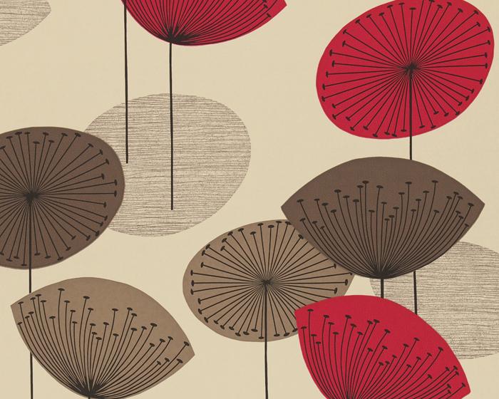 Sanderson Dandelion Clocks Red DOPWDA101 Wallpaper