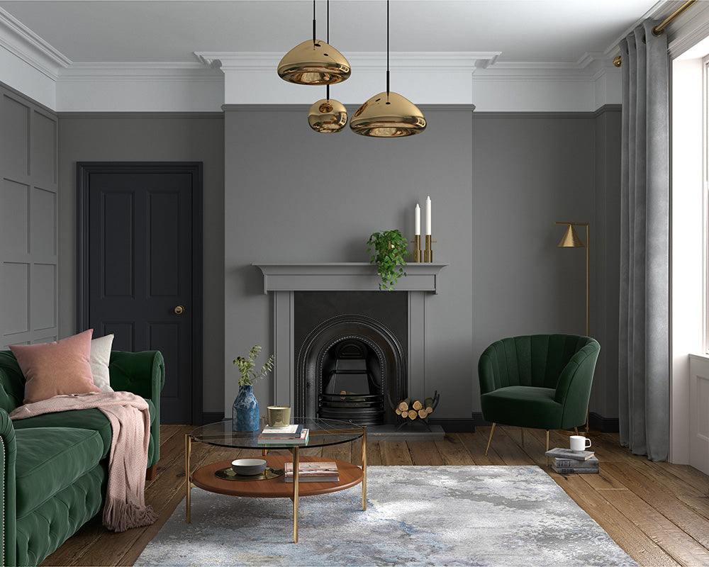 Dulux Heritage Lead Grey Paint in Living Room