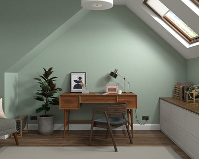 Dulux Heritage Sage Green Paint in Home Office