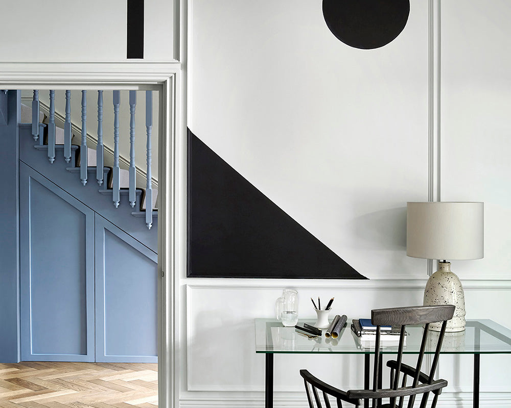 Paint & Paper Library Blue Vein in a hallway