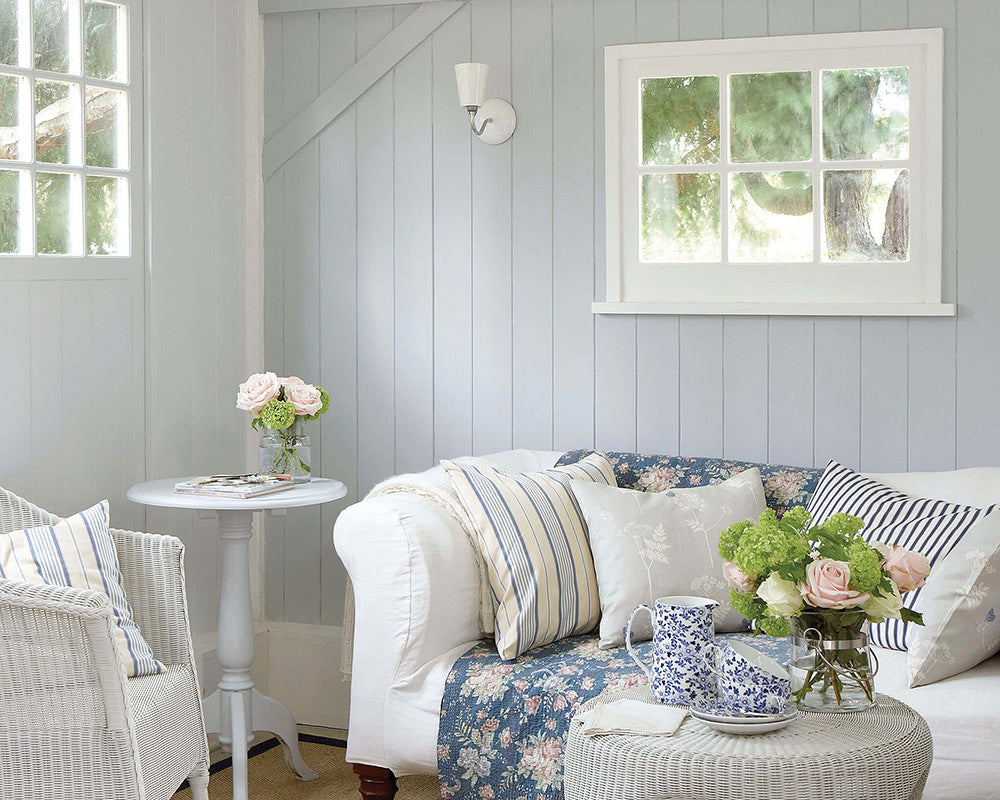 Little Greene Gauze 106 Paint in a cosy living room