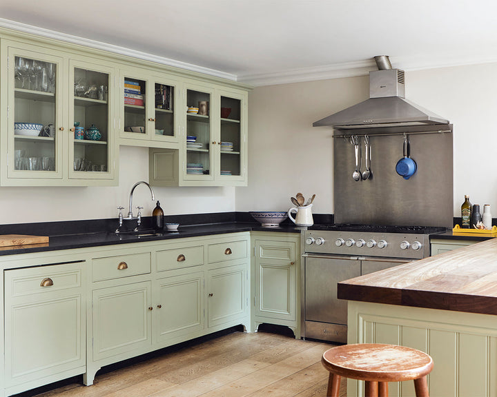 Mylands Greenstone 190 Paint on kitchen cabinets