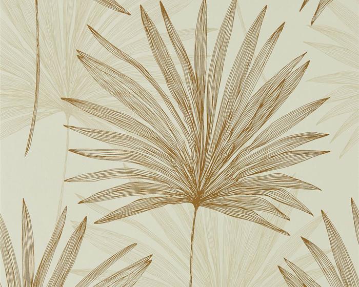 Harlequin Mitende Oyster/Gold 112228 Wallpaper
