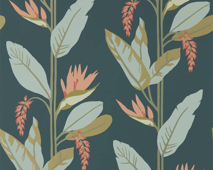 Harlequin Llenya Ink/Coral/Seaglass 112236 Wallpaper