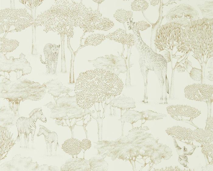Harlequin Shamwari Chalk/Gold 112244 Wallpaper